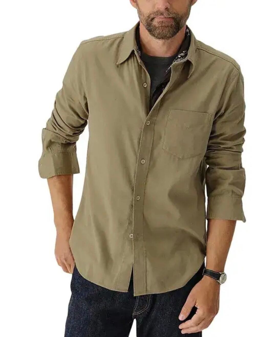Buck Mason - Draped Twill Button Shirt / XL / Abbey Stone